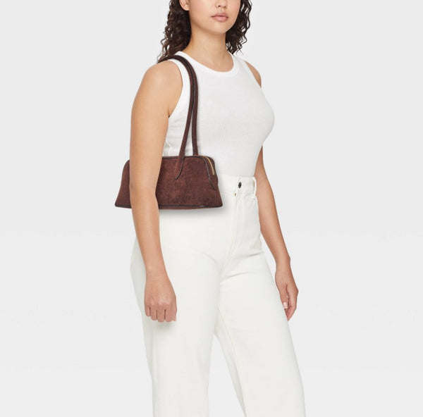 Long Handle Satchel Handbag Brown *Preorder*
