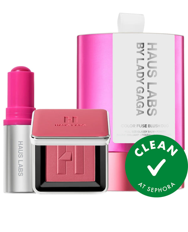 Haus Labs - Color Fuse Glassy Blush Balm Stick + Powder Blush Set *Preorder*