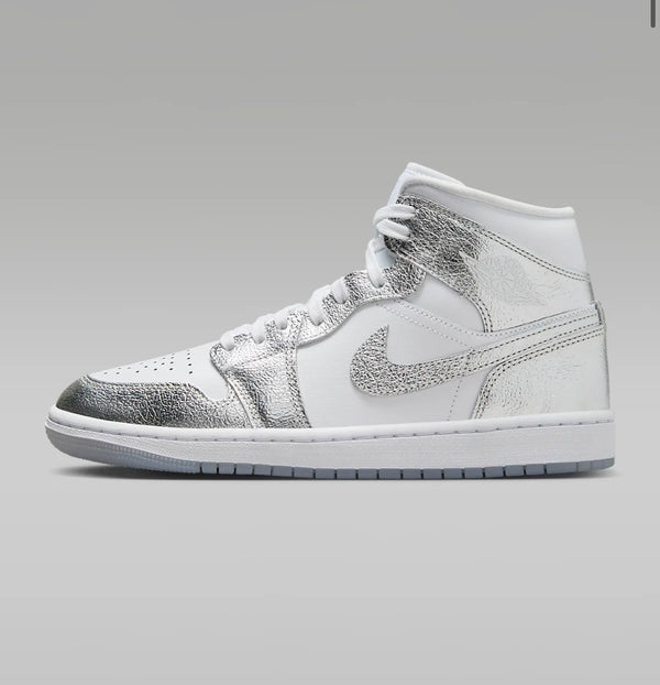 Nike - Air Jordan 1 Mid SE White/Wolf Grey/Metallic Silver *Preorder*