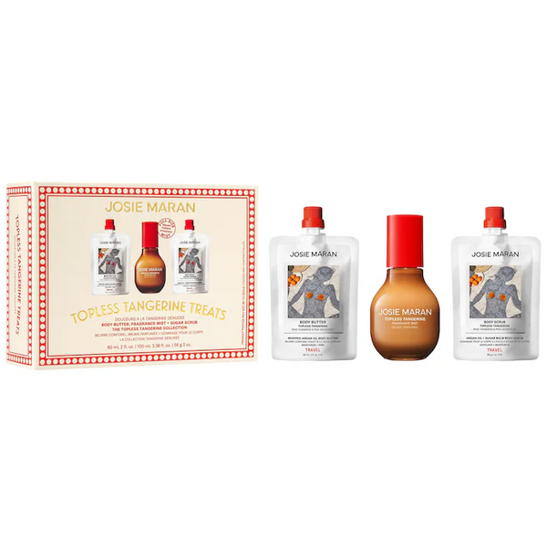 Josie Maran - TOPLESS TANGERINE TREATS BODY BUTTER, FRAGRANCE MIST, SUGAR SCRUB GIFT SET *Preorder*