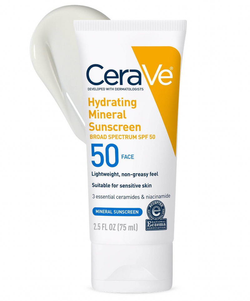 CeraVe - Hydrating Mineral Face Sunscreen Lotion with Zinc Oxide – SPF 50 *Preorder*